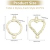 CHGCRAFT 40Pcs 2 Styles Open Back Bezel Charms Pendants Heart