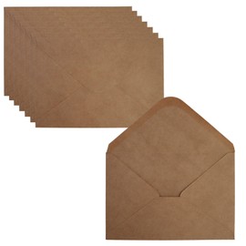 Leucasa 50 Pieces 5x7in Envelopes Invitation Envelopes Wedding Envelopes for Greeting Card, Wedding, Graduation, Baby Shower, Parties, Invitations(Brown)