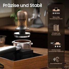 MHW-3BOMBER 45.5 mm Espresso Tamper - 3 Spring-Loaded Coffee Tamper with Sound Feedback - Barista Calibrated Tamper with 15 lb / 30 lbs Replacement Springs - Compatible with Flair Pro and Pro 2