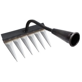 Garden Rake - Heavy Duty Rake - Traditional Garden Rake, Carbon Steel Rake, Leaf Rake, for Weeding/Defoliating/Sowing 6-Tooth Steel Rake (Without Handle)