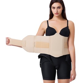 Eleady Lipo Foam AB Board Fajas para Mujer Moldeadora Tabla Abdominal Abdominoplastia Recuperación Moldeadora de Cintura Faja Post Parto y Post Cesarea Tablas de Compresión Abdominal Beis - Media