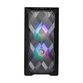 Cooler Master TD300 Mesh White Micro-ATX Tower with Polygonal Mesh Front ana Removable Top Panel, ARGB/PWM Hub Tempered Glass, Dual Sickleflow PWM ARGB Lighting Fans
