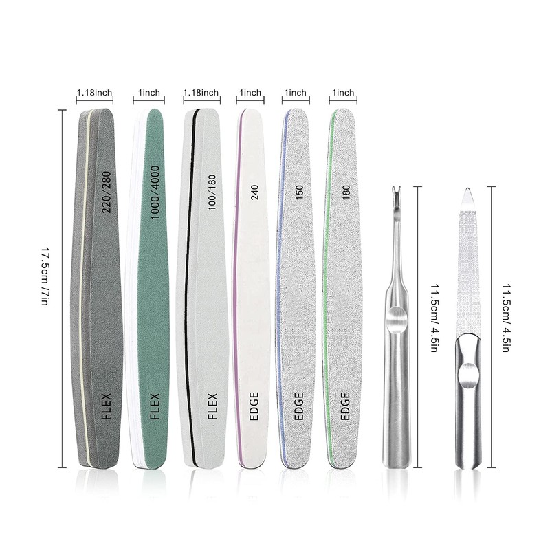 Nail Files 8 Pcs Professional Nail File and Buffer Block
