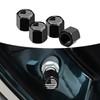 GKmow Pack-4 Car Wheel Tire Valve Stem Caps, Black and