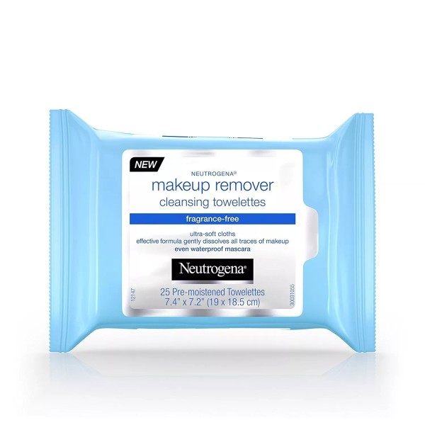 Neutrogena Makeup Remover Facial Cleansing Towelettes Ultra-Soft Cloths 25 Count
