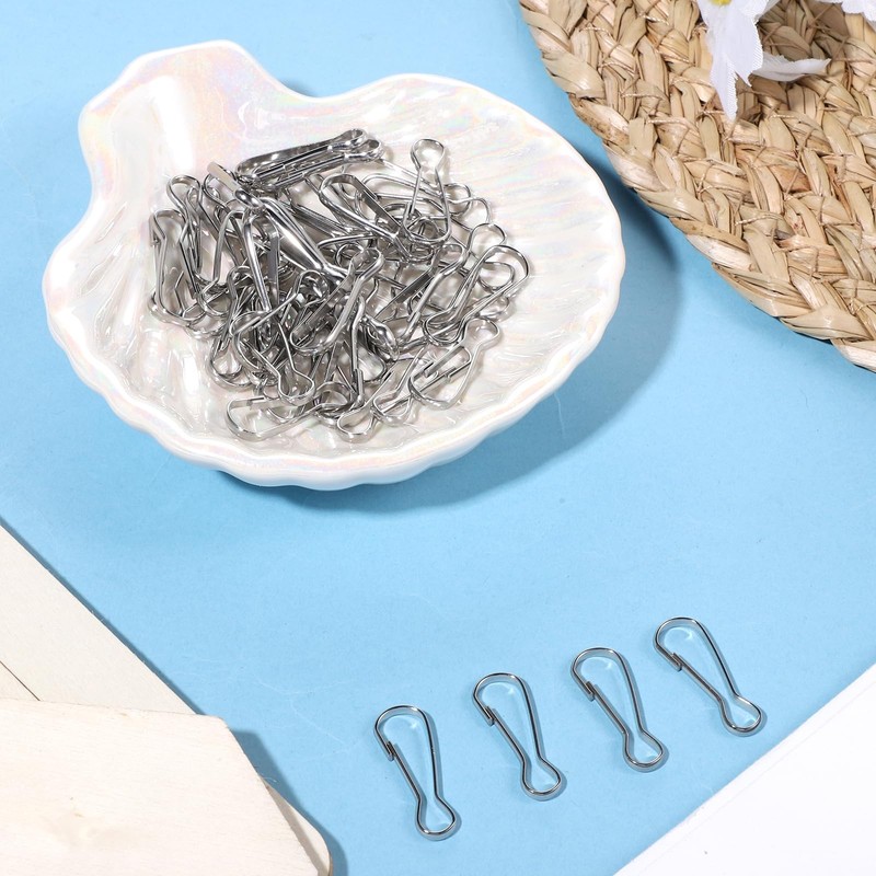 100 PCS Stainless Steel Spring Lanyard Hooks, Small Spring Snap