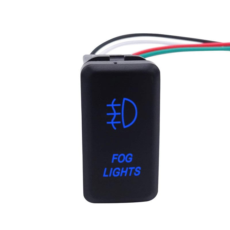 WeiSen Push Switch with Fog Lights Symbol Blue Backlight ON-Off