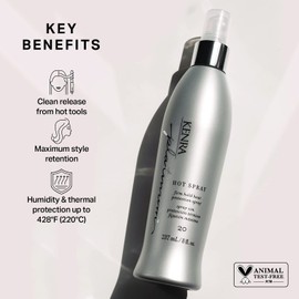 Kenra Professional Kenra Platinum Hot Spray 20 | Heat Protection Styler | Long-Lasting, Firm Hold | Adds Vibrant Shine | Humidity & Thermal Protection | Clean Release From Heated Tools | All Hair Types | 8 fl. Oz