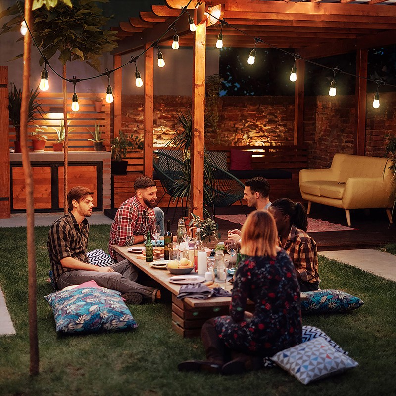 Honeywell 48 FT Outdoor String Lights, Commercial Grade Waterproof LED