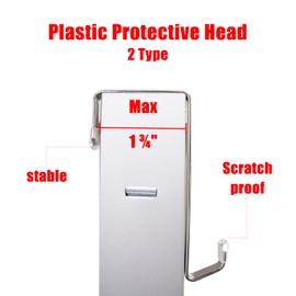 ZANQU Heavy-duty Single Over Door Hooks, Stainless Steel Hanger Organizer for Hanging Bag, Towel, Bath Robe, Shoe Rack, Fit 1-1/2" to 1-3/4", Rubber Protective Head, Great Replacement (Silver, 4 Pack)