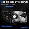 oEdRo Headlight Assembly Compatible with 2001 2002 2003 2004 Tacoma