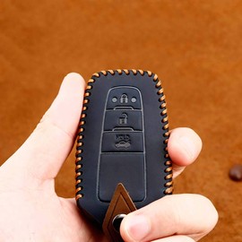 ontto for Toyota Car Key Cover Leather Key Fob Cover for Toyota CHR RAV4 Camry C-HR Corolla Prado Prius 2016 2017 2018 2019 2020 Remote Car Key Case Keyring Key Holder Protector 3 Buttons Blue