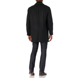 Dockers Men's Henry Wool Blend Top Coat (Regular and Big & Tall Sizes), Black, Medium