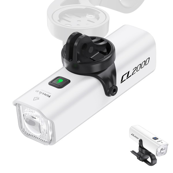 TOWILD CL2000 Bicycle Light, 2,000 Lumens, 5,000 mAh, Large Capacity,