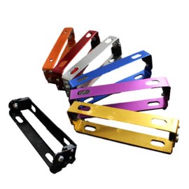 【mon luxe】180° Angle Adjustment, Universal Aluminum License Plate Stay, Motorcycle, Moped, Number Stay Bracket (Black/Black)