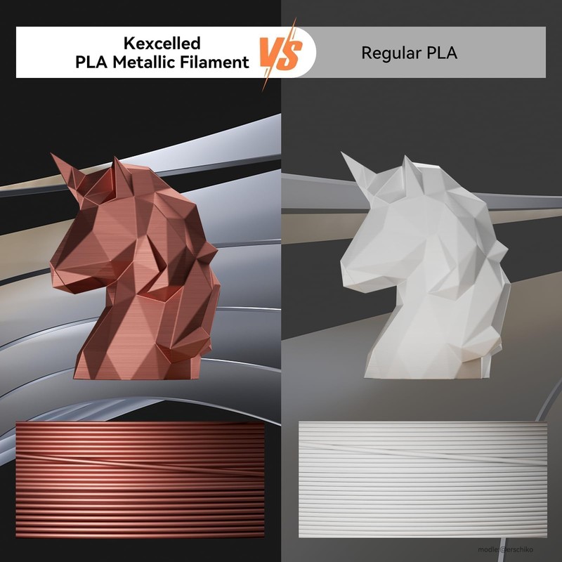 kexcelled Metallic PLA Filament 1.75mm,Brass Metal 3D Printer Filament PLA,Silk