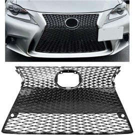 KUAFU Front Bumper Grille Compatible with 2014-2016 Lexus F-Sport IS200t IS250 IS350 LX1200152 LX1036115 Upper & Lower Grill (2 packages)