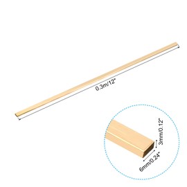PATIKIL 1/8 x 1/4 x 12 Inch H59 Brass Flat Bar, Solid Flat Steel for Crafts, Maintenance, Electrics, Architecture Decoration, Brass
