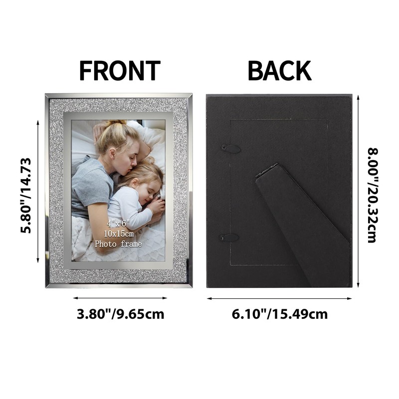 HORLIMER 12 Pack 4x6 Picture Frame, Sparkle Glass Photo Frames