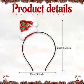 Doneace Christmas Headband Red Sequins Santa Claus Hat Headband with White Plush Hair Hoop Cute Hair Accessories for Women Christmas Holiday Party Favors Supplies