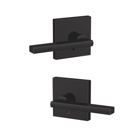Schlage Custom FC21 LAT 622 COL Latitude Lever with Collins Trim Hall-Closet and Bed-Bath Lock, Matte Black