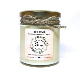 Eliora Tearose Scented Soy Blend Glass Jar Candle (Standard, Ivory)