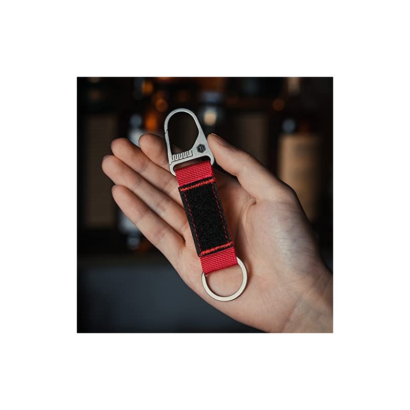 KeyUnity KB01 - Llavero de mosquetón de titanio con clip