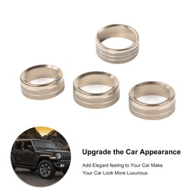 Center Console Air Conditioner Switch Knob Trim Cover Headlight Knob Trim Cover Aluminum Alloy Interior Accessories for Jeep Wrangler JL JLU & Gladiator JT 2018-2024,Gold