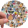 Pack of 100 Cartoon Owl Stickers for Water Bottle, Laptop,