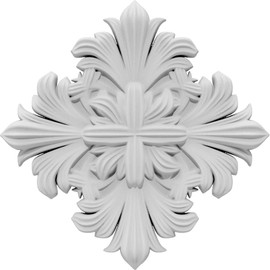 Ekena Millwork ROSC030X030SVNUF 3" W x 3" H x 3/8" P Small Savanna Rosette, White