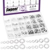 Swpeet 400Pcs 4 Styles #6#8#10 1/4" 5/16" 3/8" SAE Stainless