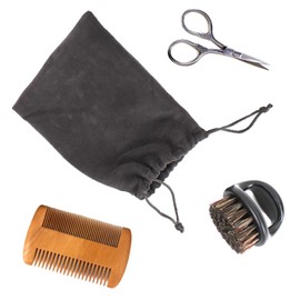 Men's 3 Piece Travel Facial Hair Beard Grooming Kit with Pouch