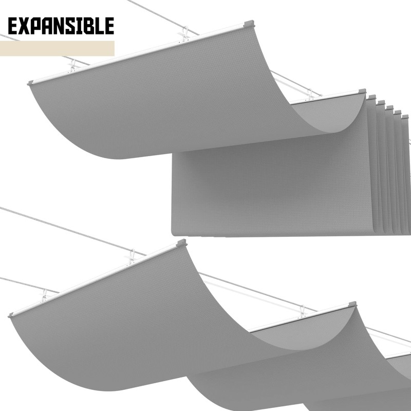 Patio 3'W x 12'L Waterproof Pergola Shade Cover Retractable Canopy