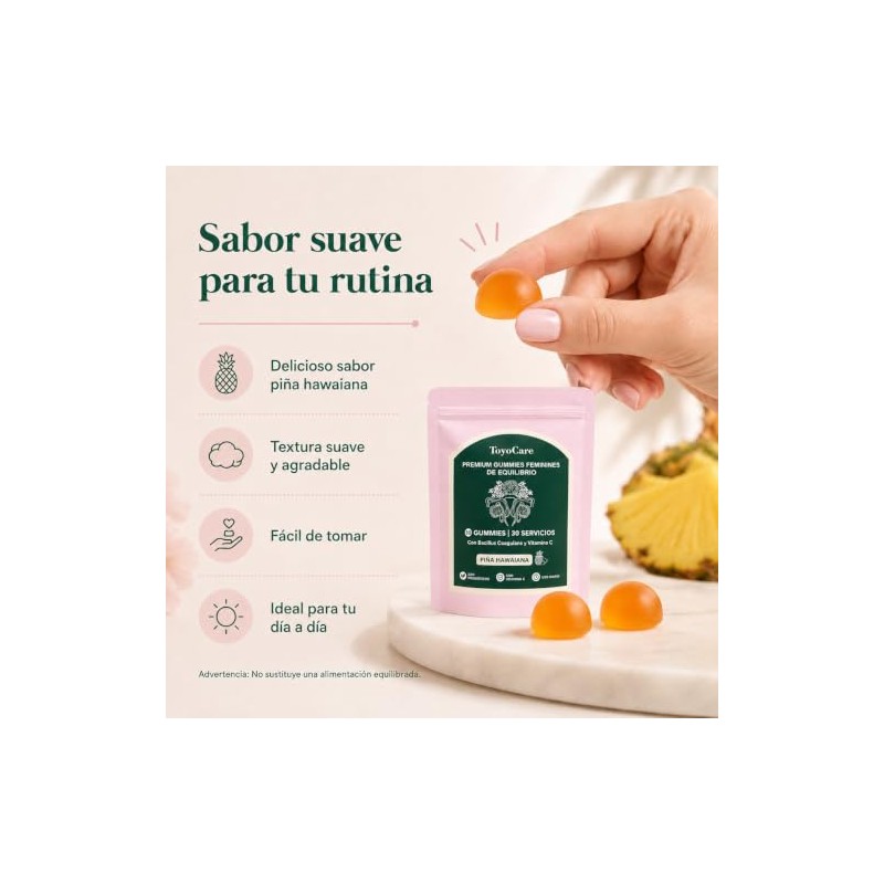 Probioticos Mujer Gomitas Bacillus Coagulans Vitamina Piña Polvo Porciones Formato