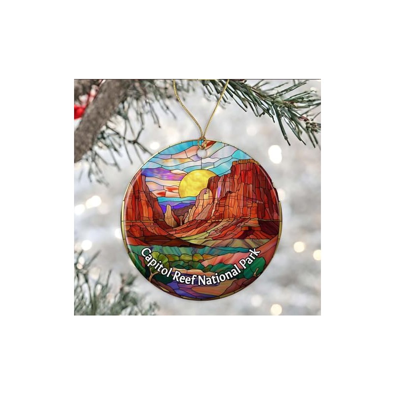 Capitol Reef National Park Ornament, Stained Glass Look Ornament, National