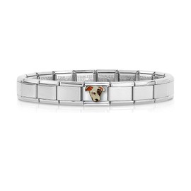 Quiges - 9mm Italian Style Charm Link Module Stainless Steel Jack russel Dog for Italian Style Bracelets