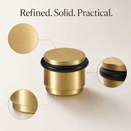 Brass Door Stopper - Matte Gold, Antique Bronze & Nickel Decorative Door Stop for Wall Protection