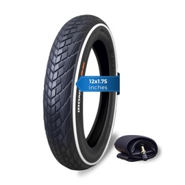 12x1.75 Bike Tire, 44-203 12x1.75 Bike Tire, 12 x 1.75 Tyre and Inner Tube, Neumático 12 x 1.75, Wear-Resistant, Anti-Puncture, Low-Noise, Skid-Resistant Bicycle Tires for Smooth Ride