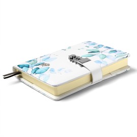 ZXHQ Diary with Lock for Girls and Women, Secret Lock Journal with Exquisite Pattern Design, Refillable Faux Leather Notebook, Size A5 (21 x 15 cm)