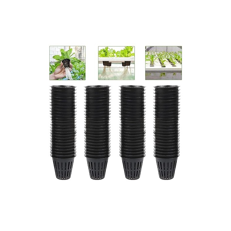 100 PCS Heavy Duty Net Pots for Hydroponics and Aquaponics
