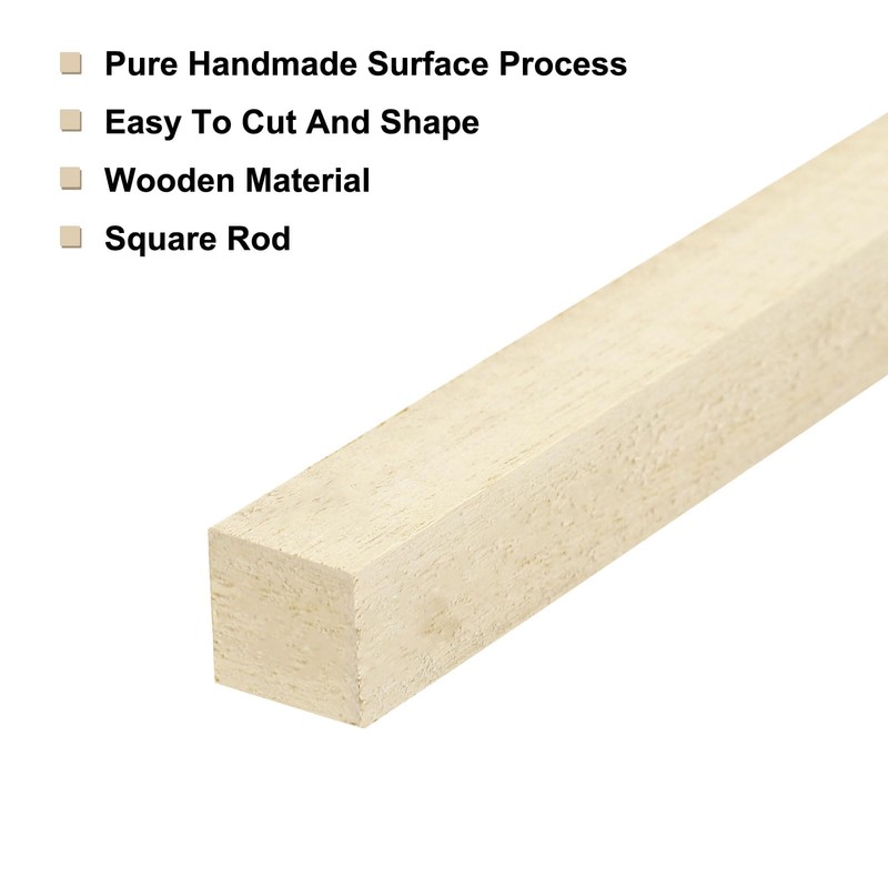 sourcing map Square Wooden Sticks, 10" x5/64 x5/64 Dowel Rod