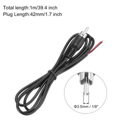 MECCANIXITY 5pcs Speaker RCA Male Plug Jack to Bare Wire Open End RCA Audio Cable Plug Jack Connector Adapter for Amplifier Receiver Speakers Cable, 1m