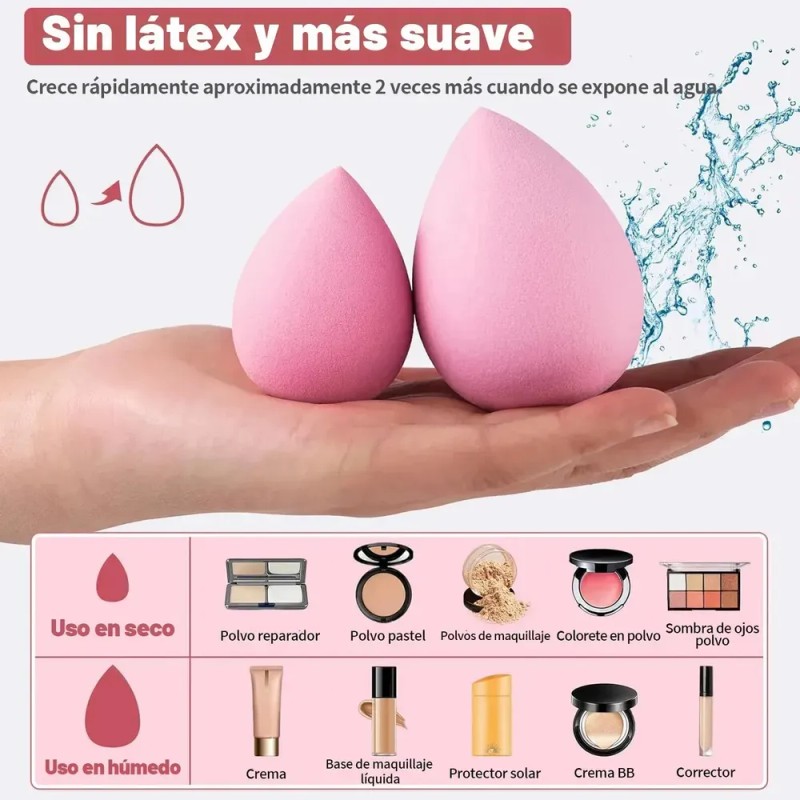 Fazxssea 67pcs Brochas De Maquillaje Rosa Profesional, Multifuncional, Con Estuche.