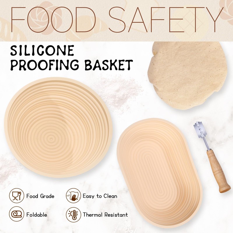 Sourdough Kit, 40oz Sourdough Starter Kit, 2 Silicone Banneton 9