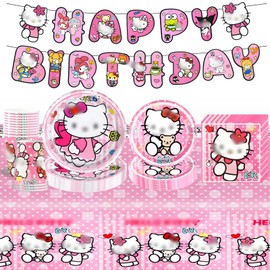 3 Birthday Party Decorations Girls- Kids Party Tableware Set