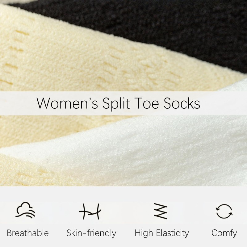 RuiChy Women's Lace Tabi Socks, 3 Pairs Socks, 2 Toe