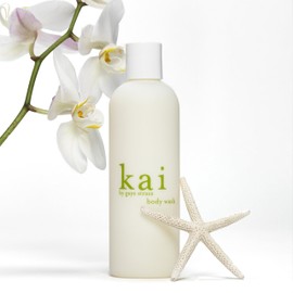 kai kai Body Wash, 8 Fl Oz., foaming body wash with vitamin e, extracts of cucumber + comfrey, scented with the delicously, fresh + clean signature fragrance. vegan, cruelty free, made in the usa