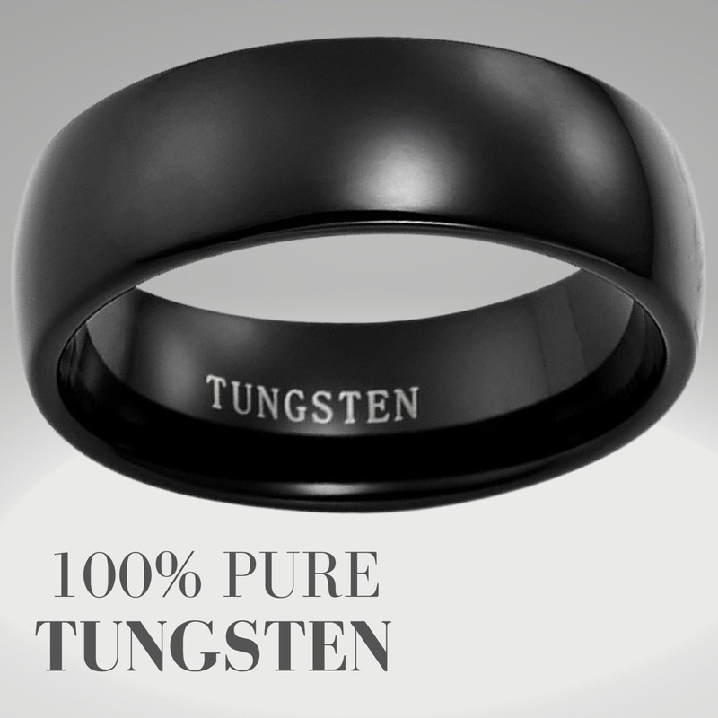 Willis Judd Mens Black Tungsten Ring In Gift Box 8mm