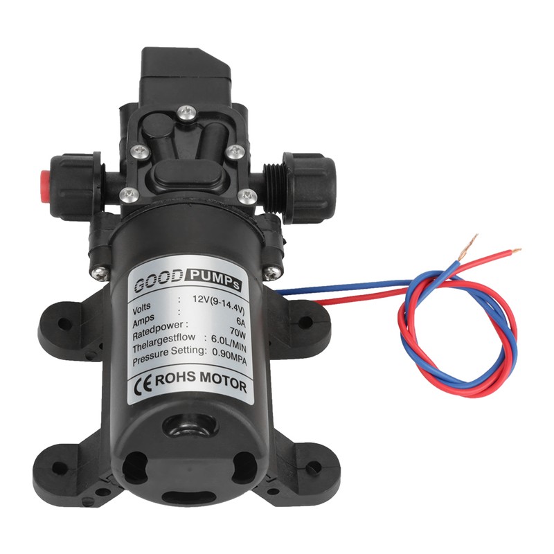 DC 12V 0.9Mpa 6L/Min Water High Pressure Diaphragm 70W Self