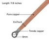 6pcs Flat Copper Braided Connecting Wire 11.8 Inch Round Hole